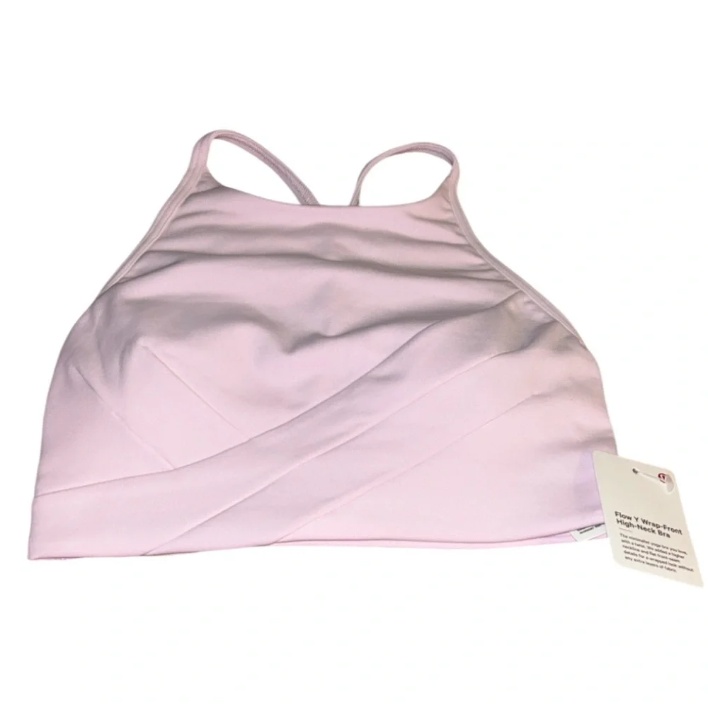 NWT Lululemon Flow Y Wrap-Front High-Neck Bra in Meadowsweet Pink size 2 - Picture 10 of 12